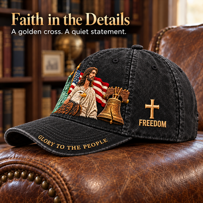 ✝️ Faith & Freedom – American Heritage Embroidered Cap 🧢