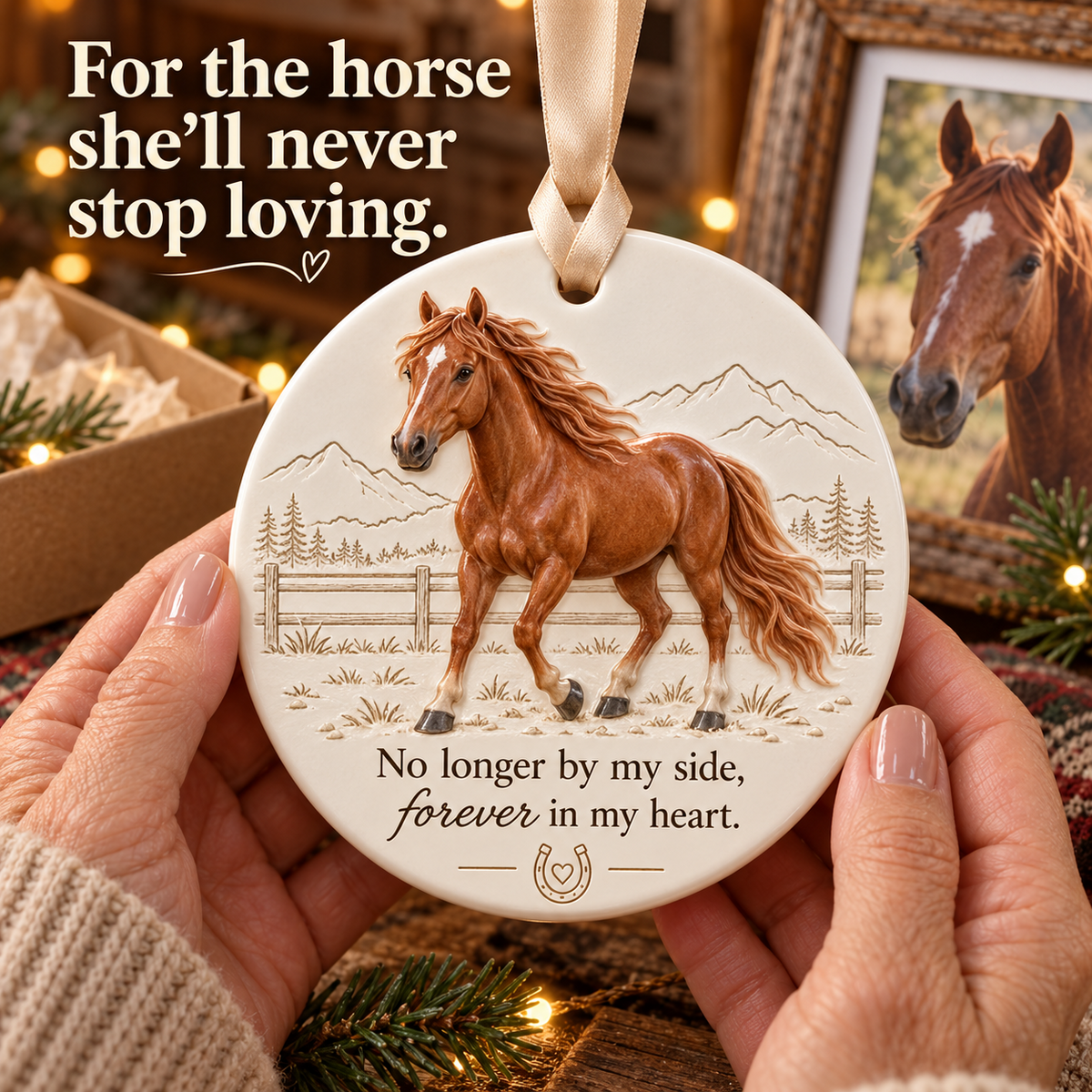 Black horse moonlight memorial keepsake