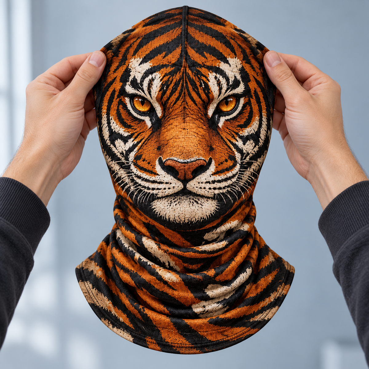 🐯Wild Roar™ Realistic Tiger Face Ski Mask – Full-Face Winter Balaclava for Skiing
