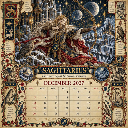 📅Hardcover-Spiral 2027 Zodiac Grimoire Calendar™ -✨12 Signs, 12 Forbidden Chapters