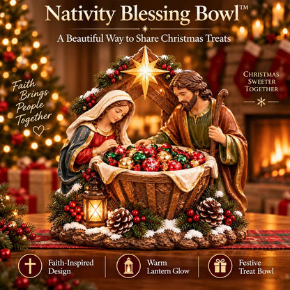 ⏳ Last Day 49% OFF – ✝️ Bethlehem Blessing Bowl™ | Lighted Nativity Christmas Treat Bowl 🎄