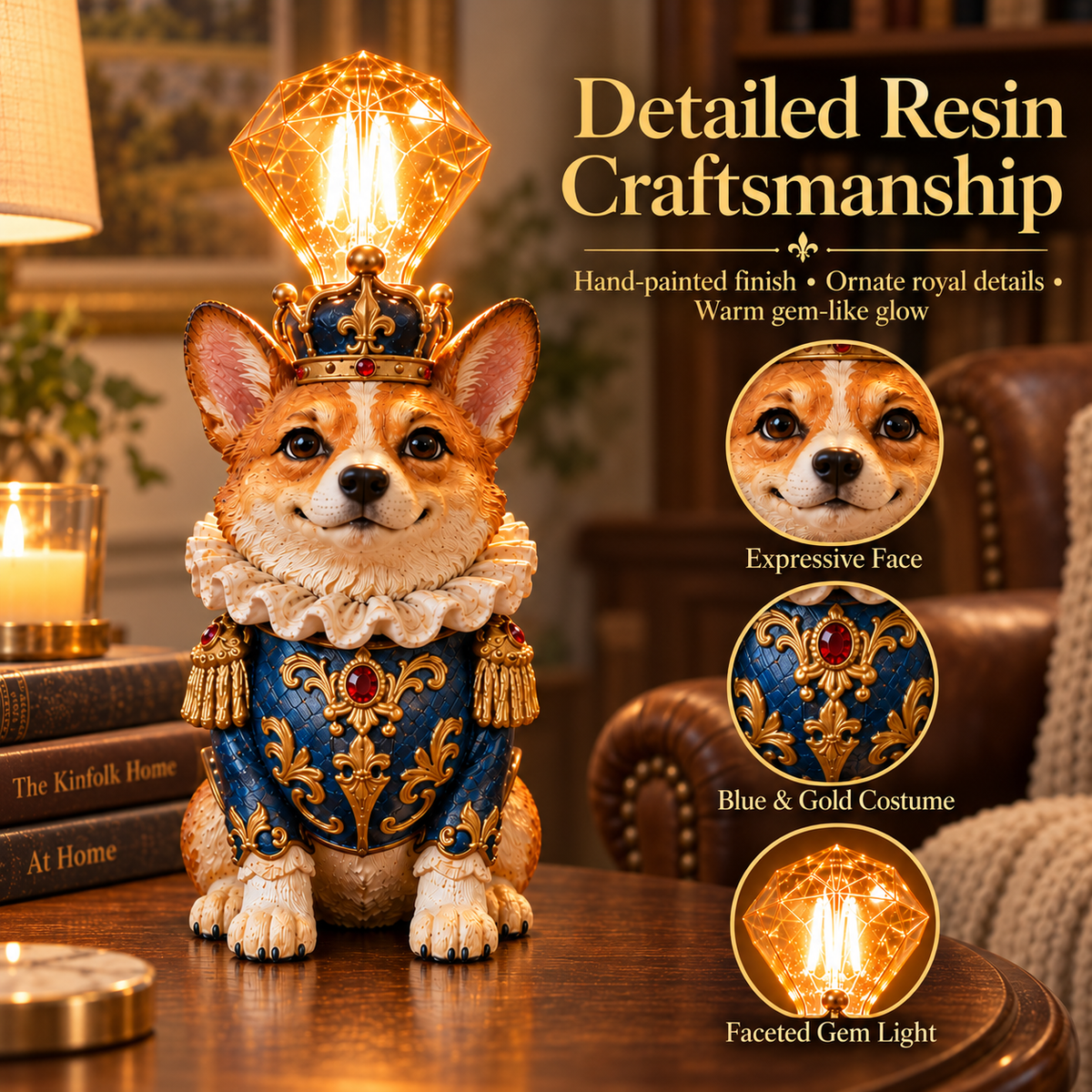 Crowned Companions Royal Animal Resin Accent Lamp