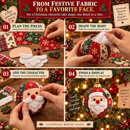 🧘Relaxing & Beginner-Friendly- 🎄Cozy Patchwork Christmas Ornament Collection✨Relaxing DIY Craft to Create Stunning Christmas Artwork
