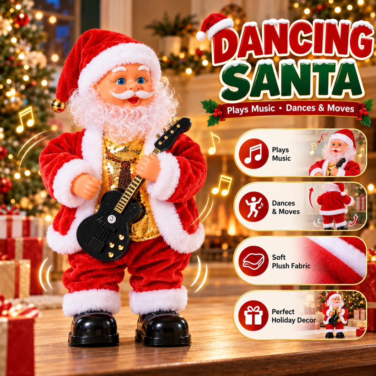 🎅🍑Santa’s Got the Moves – Dancing Christmas Figure