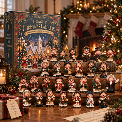 24 Days of Christmas Carolers Advent Calendar – Vintage Holiday Village Collectible Decorations for Mantel, Tabletop &amp; Christmas Gifts