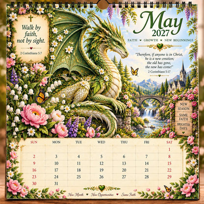 🔥LAST DAY 50% OFF - 🐉📖2027 Dragon Seasons of Faith Calendar – 12 Fantasy Dragons, Scripture & Seasonal Christian Art