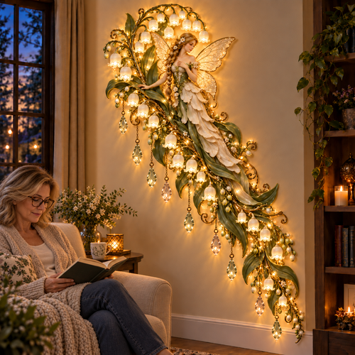 🌹🧚‍♀️Enchanted Flower Fairy Wall Light✨Cascading Floral Decor
