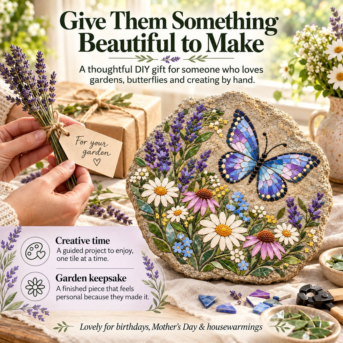 🔥Butterfly & Wildflower Mosaic Craft Kit🦋