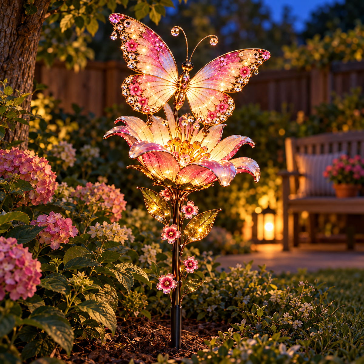 🦋FlutterBloom™ – Flapping Butterfly Solar Garden Light(✨Same as the video)