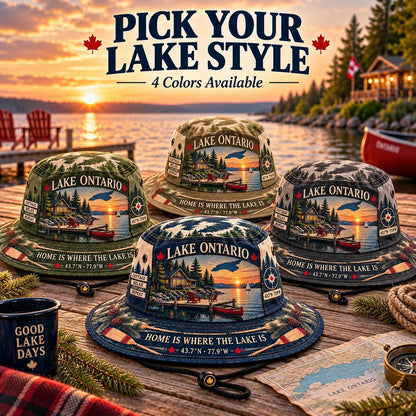 🔥🍁Lake Ontario Boonie Hat – Made for Lakeside Days (🧢100% Cotton)