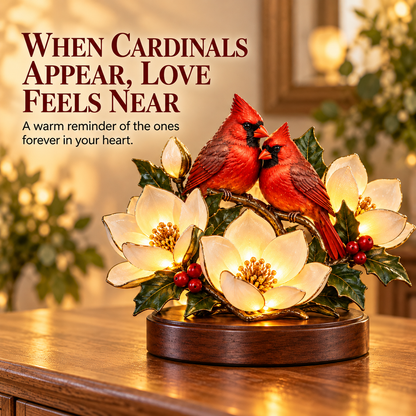 Cardinal Blessing Bloom Figurine
