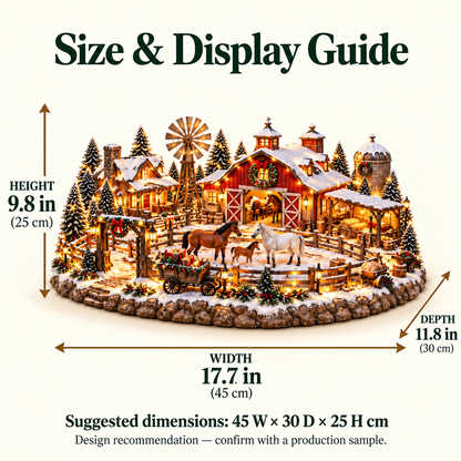 🐴🎄 Christmas Horse Stable Village – Lighted Equestrian Holiday Scene