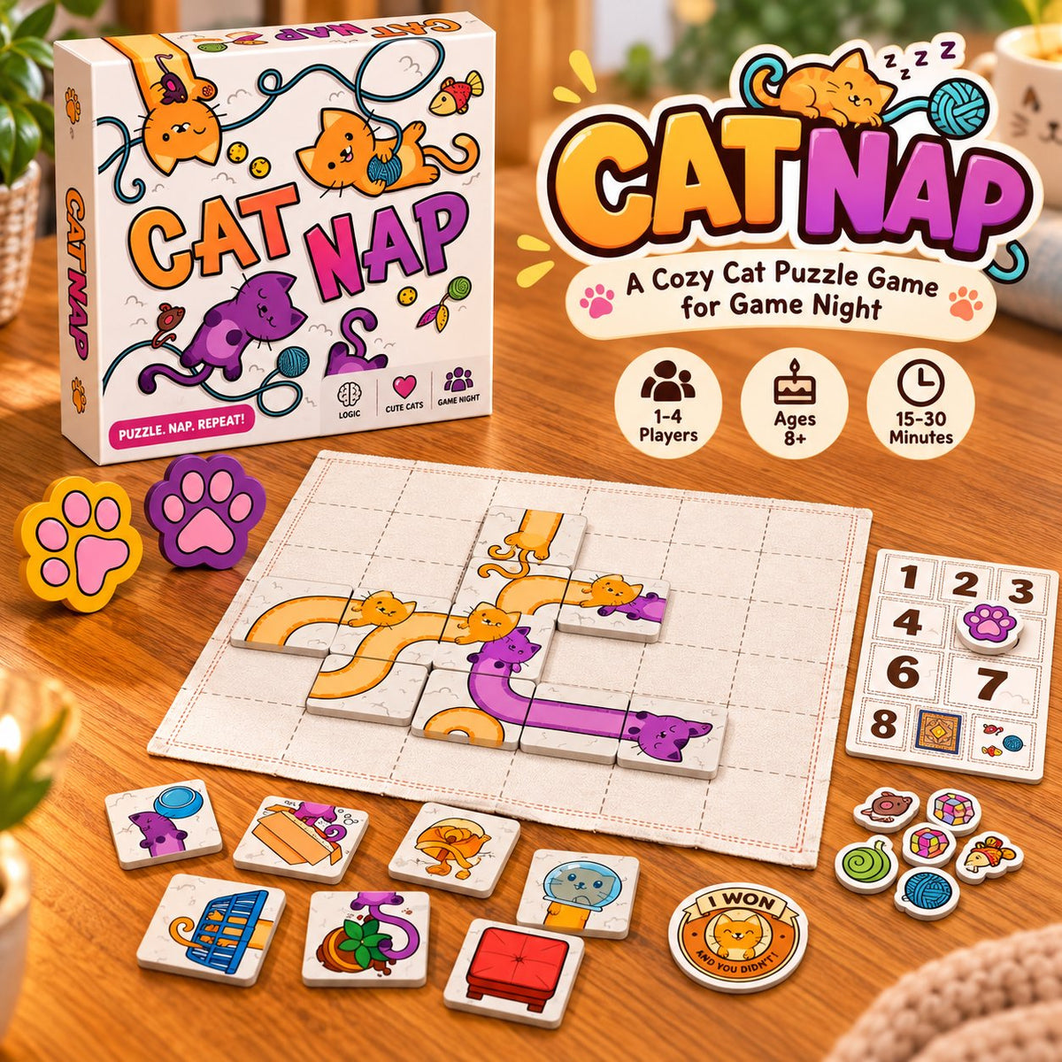 🐱Cat Nap Puzzle Game – A Fun Challenge for Cat Lovers(✨Buy 2 Free Shipping)