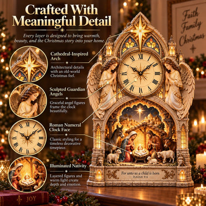 🔥🪽Bethlehem Nativity Cathedral Clock – A Glowing Tribute to the Christmas Story