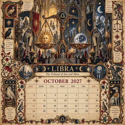📅Hardcover-Spiral 2027 Zodiac Grimoire Calendar™ -✨12 Signs, 12 Forbidden Chapters