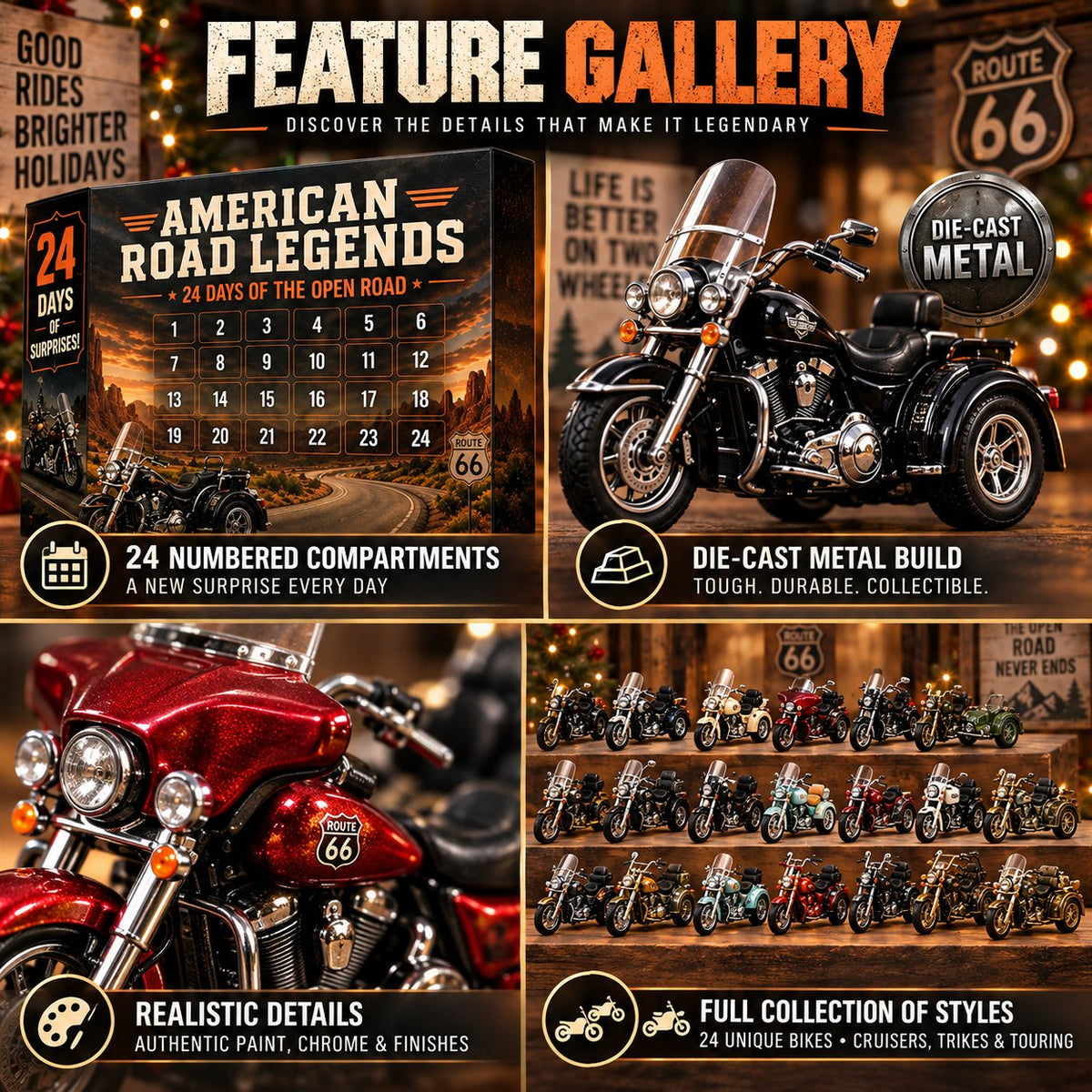 24-Day Motorcycle Advent Calendar | Premium Biker Holiday Gift 2D