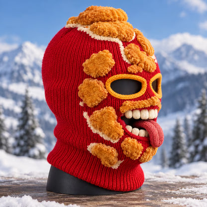 🍔🏂 3D Burger Monster Knit Ski Mask-🎁The Perfect Gift for Ski Lovers ❄️