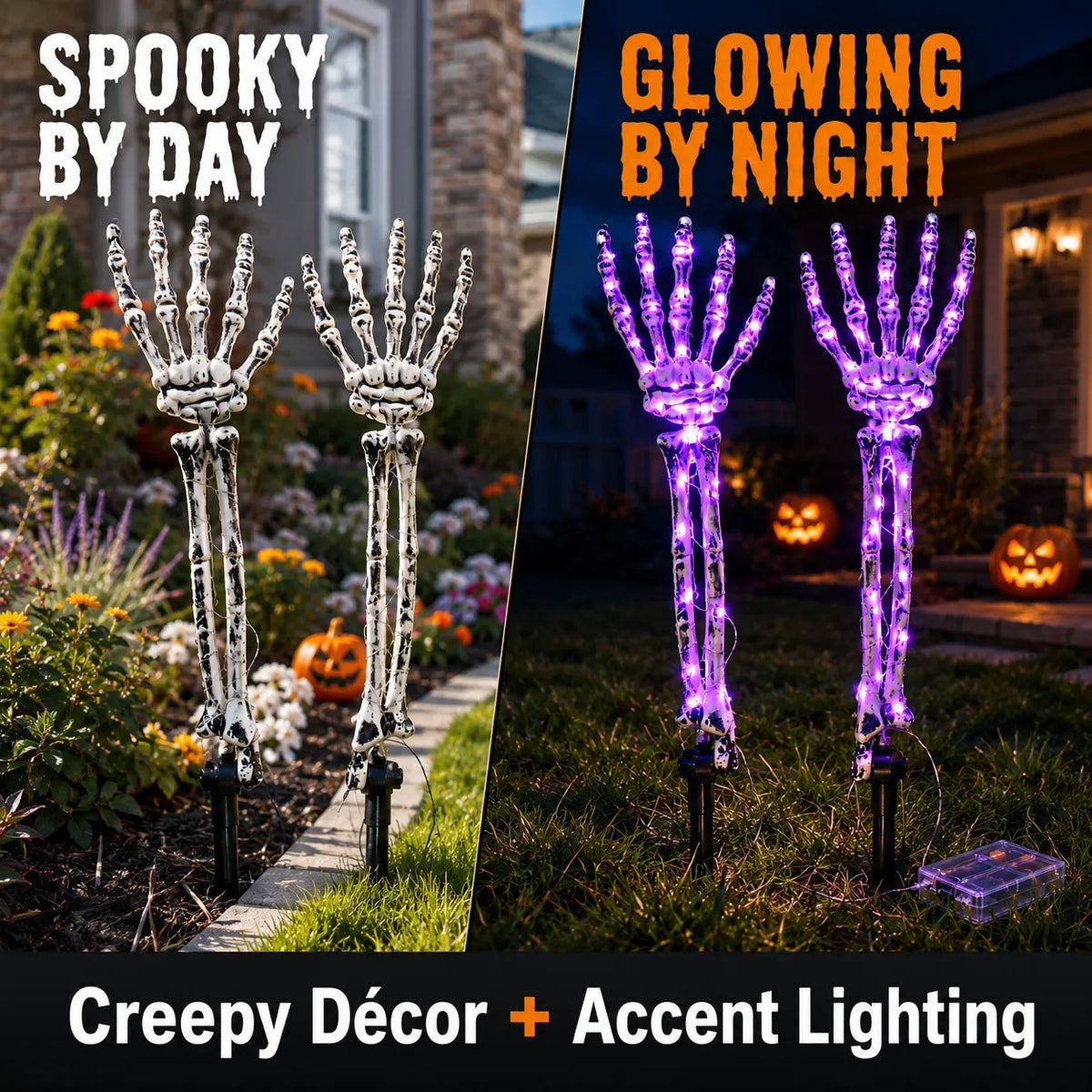 💀Skeletthand-Lichter – Verleihen Sie Ihrem Halloween-Weg einen gruseligen Glanz!🎃✨
