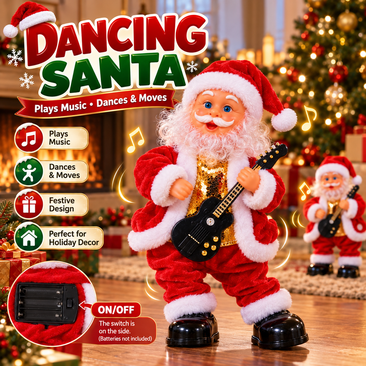 🎅🍑Santa’s Got the Moves – Dancing Christmas Figure