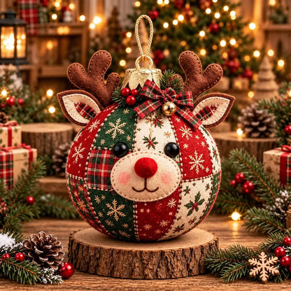 🧘Relaxing & Beginner-Friendly- 🎄Cozy Patchwork Christmas Ornament Collection✨Relaxing DIY Craft to Create Stunning Christmas Artwork