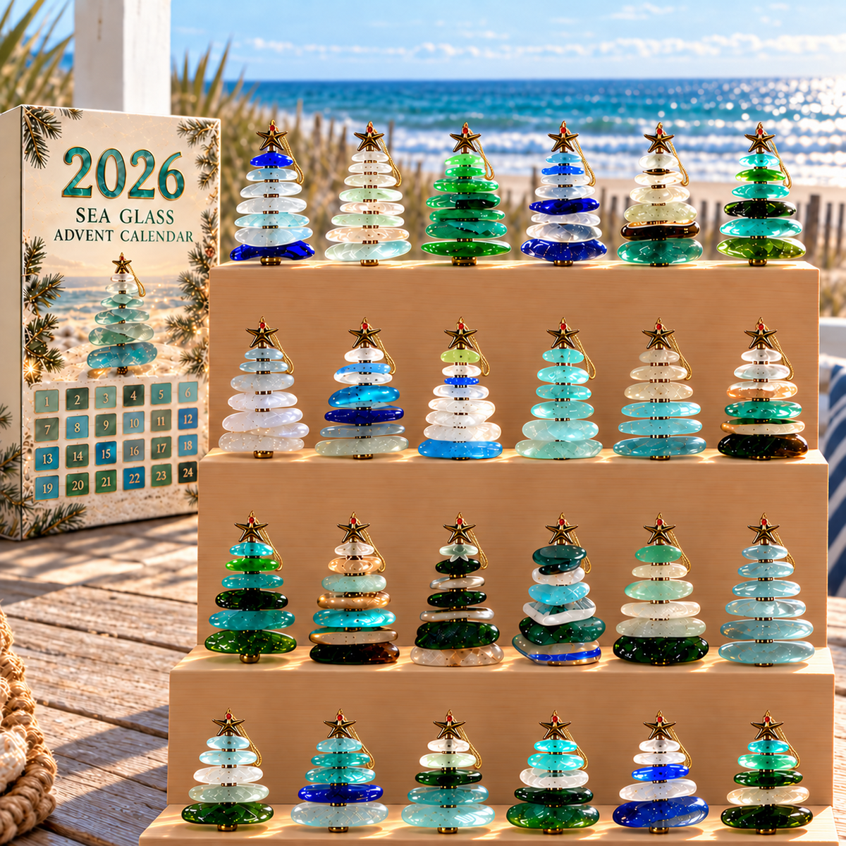 🎄Sea Glass Advent Calendar-🌊Shaped by Sea Nature & Crafted by Hand