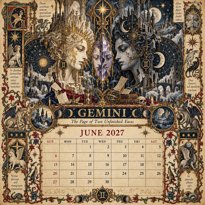 📅Hardcover-Spiral 2027 Zodiac Grimoire Calendar™ -✨12 Signs, 12 Forbidden Chapters