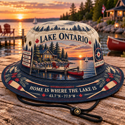 🔥🍁Lake Ontario Boonie Hat – Made for Lakeside Days (🧢100% Cotton)