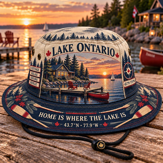 🔥🍁Lake Ontario Boonie Hat – Made for Lakeside Days (🧢100% Cotton)