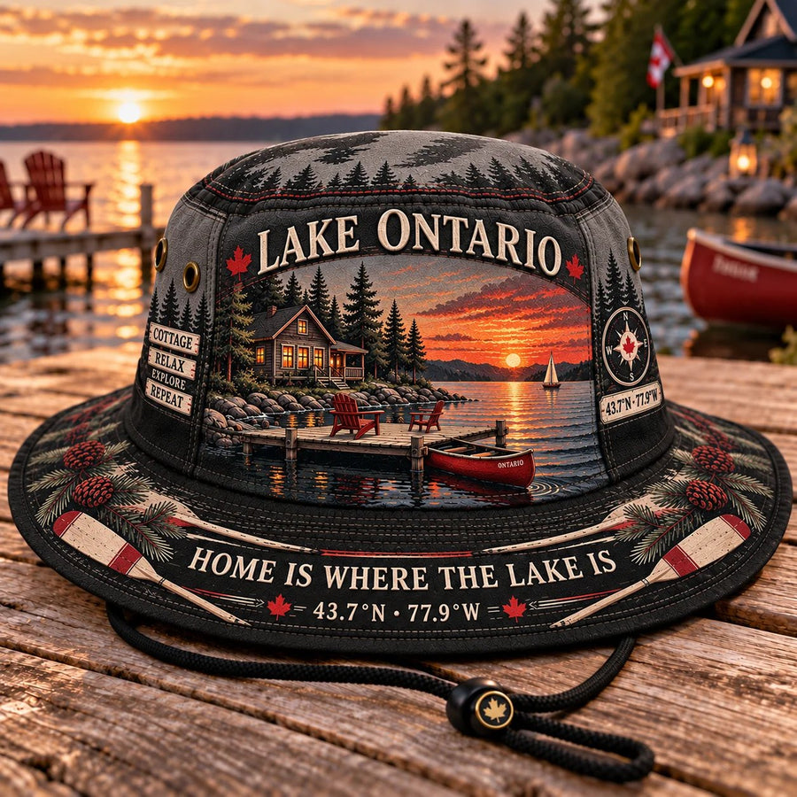 Lake Ontario boonie hat in charcoal black