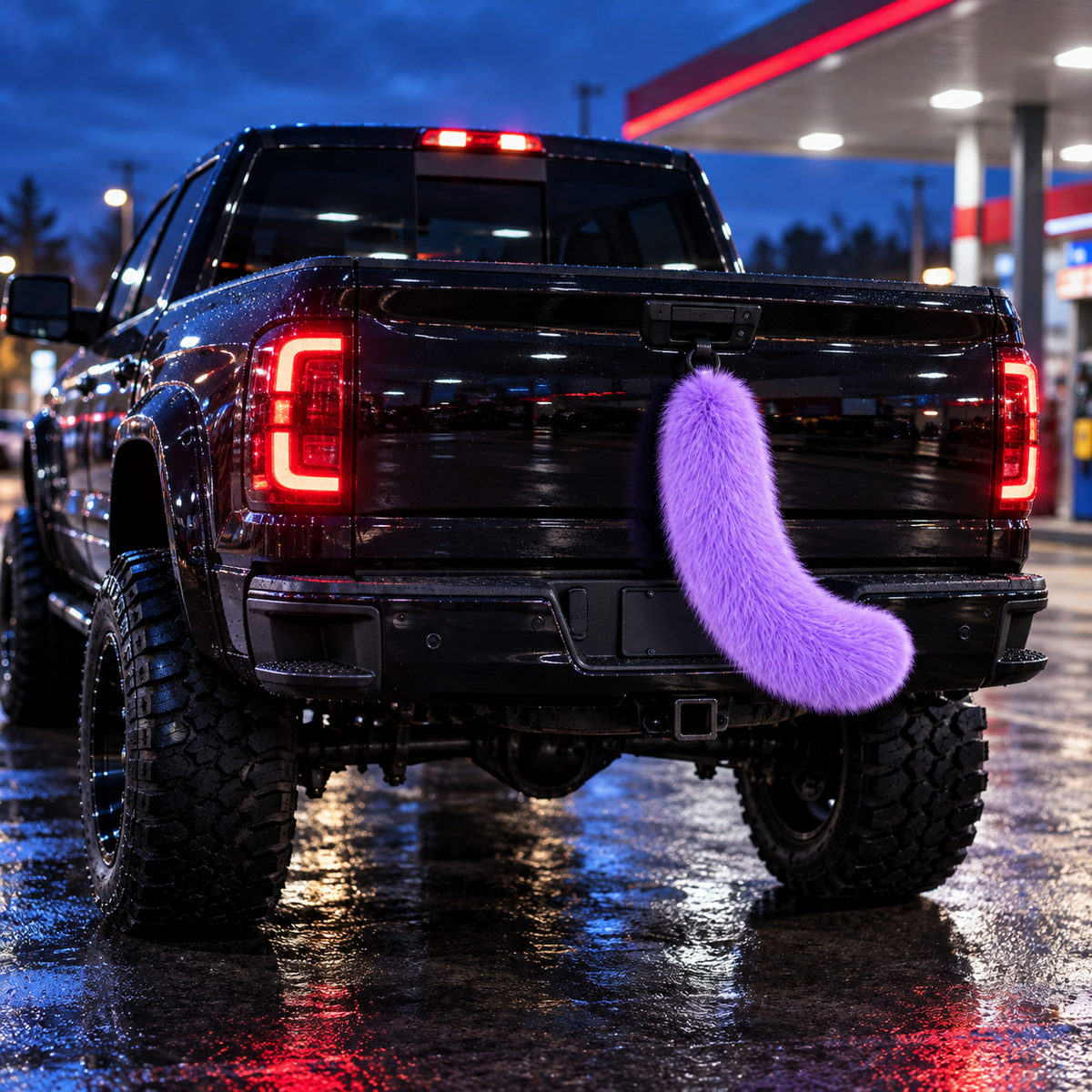 🚙Wild Ride™ Furry Truck Tail –🤣 Funny Plush Tailgate Accessory