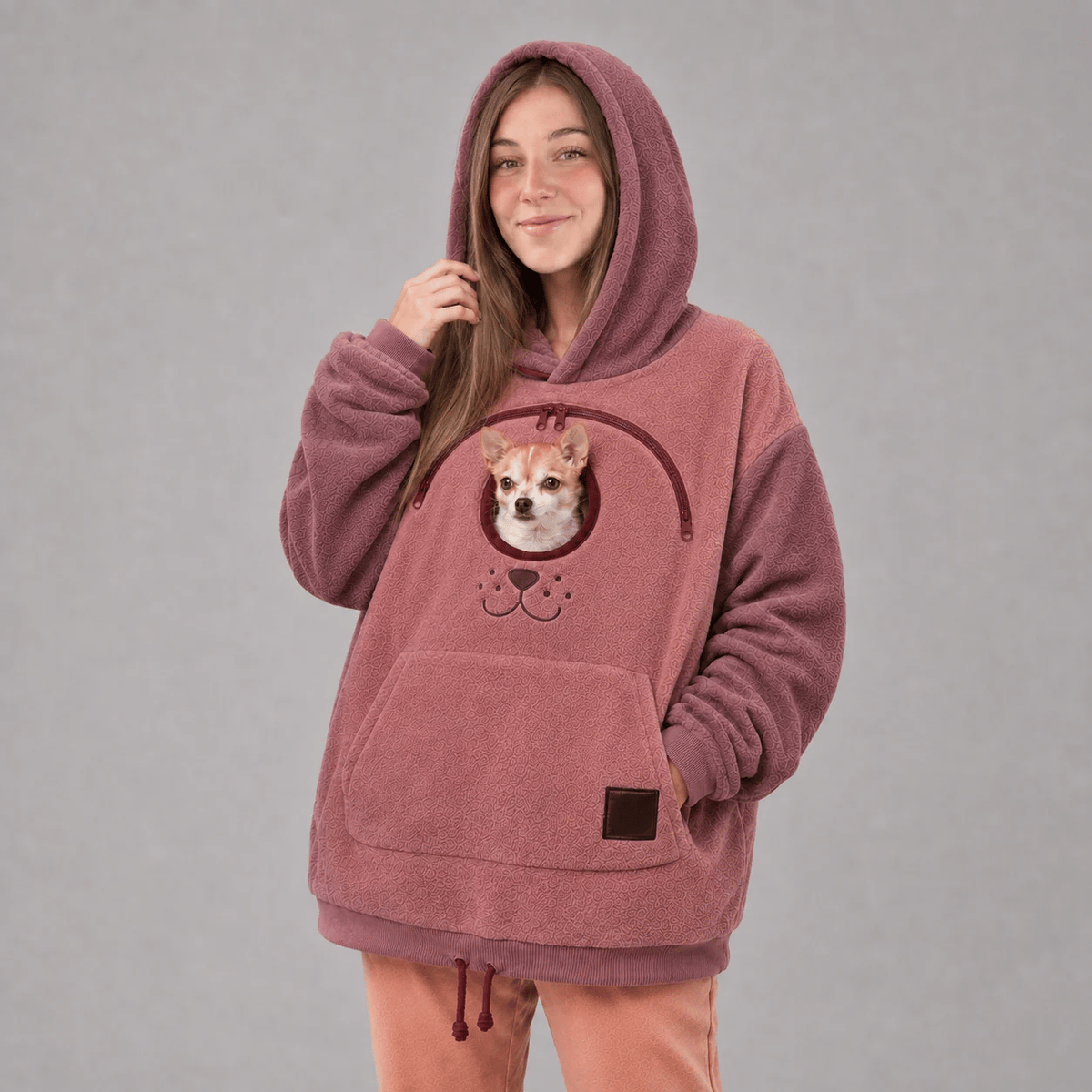 ⏰LAST DAY 50% OFF 🐾 Cozy Pet Carrier Hoodie — Built-In Pouch for Cats & Small Dogs