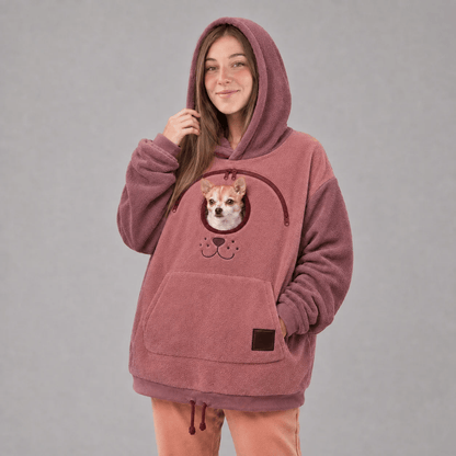 ⏰LAST DAY 50% OFF 🐾 Cozy Pet Carrier Hoodie — Built-In Pouch for Cats & Small Dogs