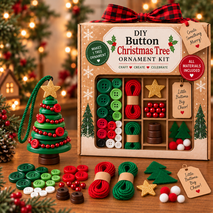 ☃️DIY Button Snowman Ornament Kit-💕Step-by-Step Guide Included