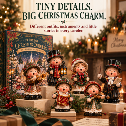 24 Days of Christmas Carolers Advent Calendar – Vintage Holiday Village Collectible Decorations for Mantel, Tabletop &amp; Christmas Gifts