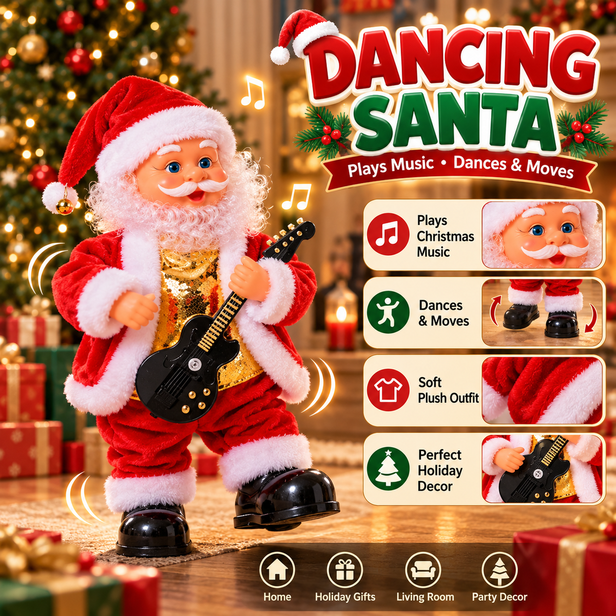 🎅🍑Santa’s Got the Moves – Dancing Christmas Figure