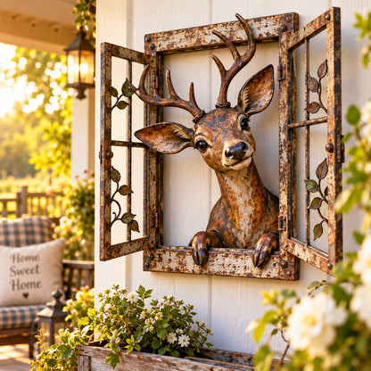 🪟Rustic Woodland Animal Window Wall Art🌿