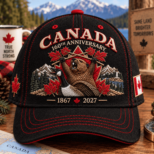 🍁Canada 160th Anniversary 1867–2027 – Heritage Embroidered Cap