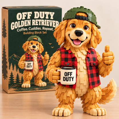 🔥OFF DUTY Golden Retriever™ – Buildable Dog Lover’s Desk Companion-💕Step-by-Step Guide Included