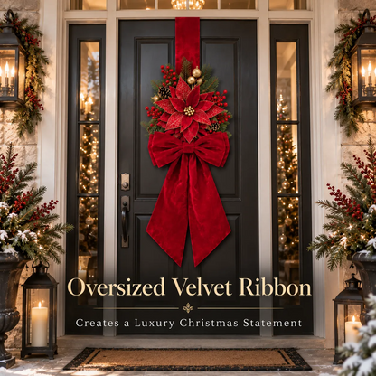 Vintage Velvet Double-Sided Christmas Door Bow Swag