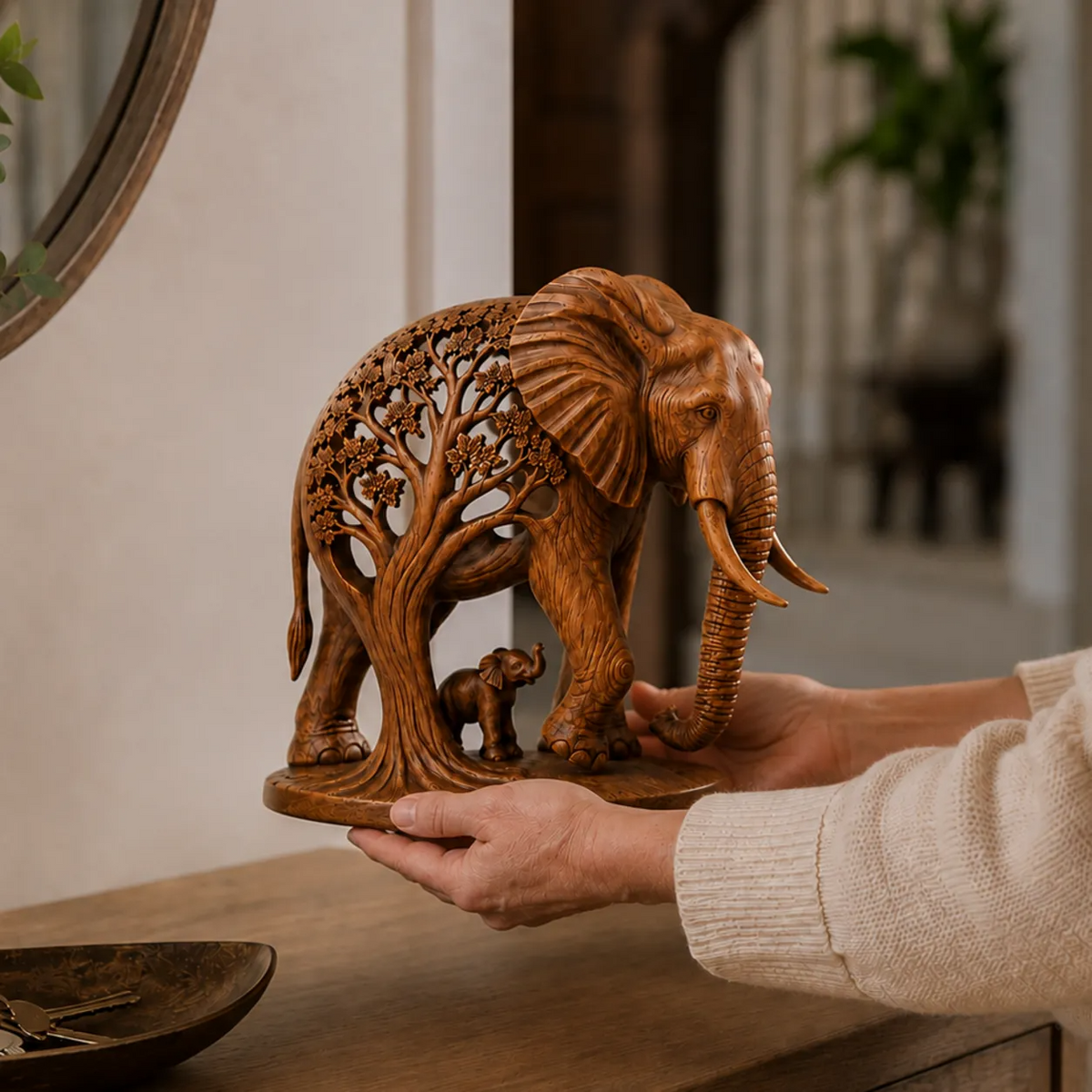 Elefanten Stammbaum Skulptur