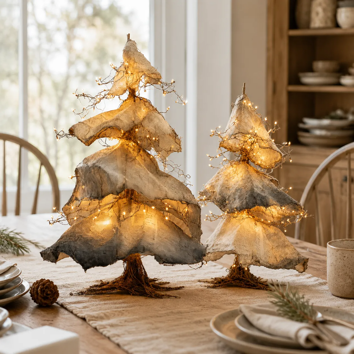 Windswept Winter Trees – Lighted Sculptural Tree Set