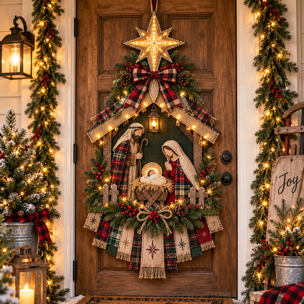 Nutcracker Christmas door hanging