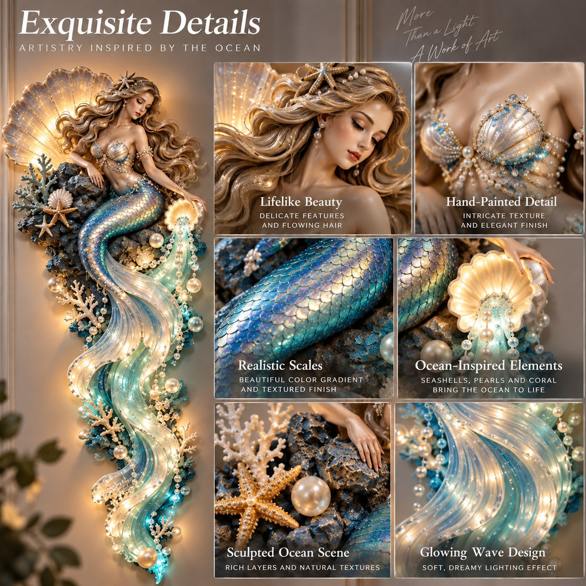 ✨Last Day 49% Off🔱👑Poseidon's Ocean Kingdom🌊Illuminated Ocean Wall Sculpture Collection