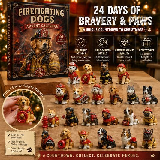 🔥Feuerwehrhunde-Adventskalender 2026 - 🎁Emotionales Geschenk für Tierliebhaber, Familie, Freunde, Angehörige