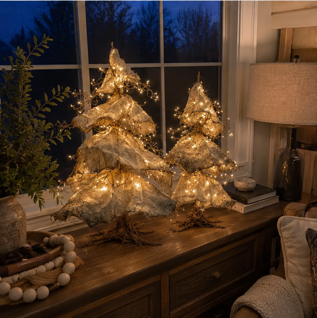 Windswept Winter Trees – Lighted Sculptural Tree Set